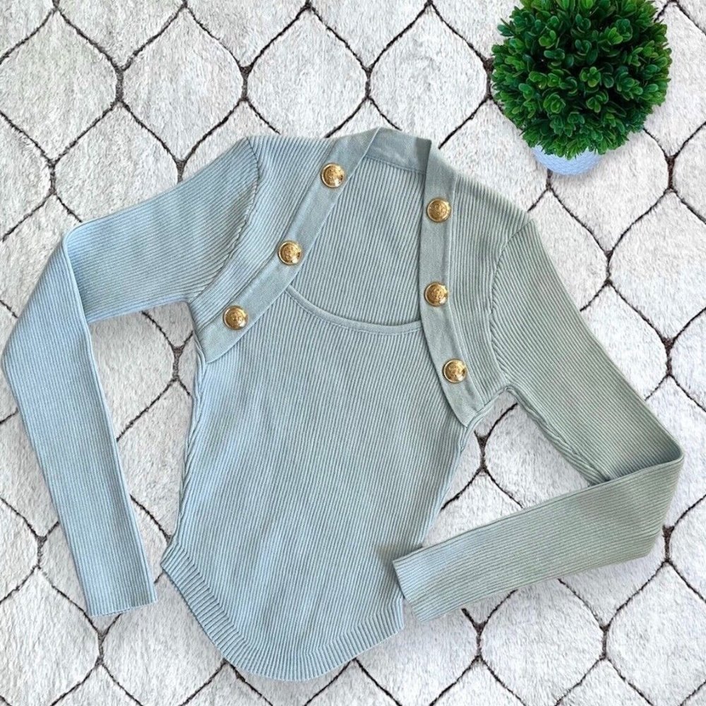 DAIMARAN Lincoln Sweater Long Sleeve Light Blue  Size S